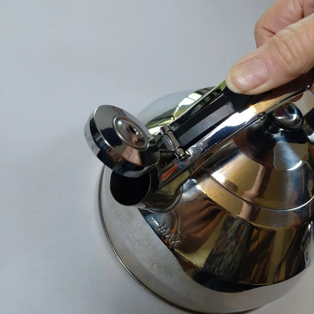 Palm Restaurant Stainless Steel Whistling Tea Kettle 2 Qt Induction Compatible